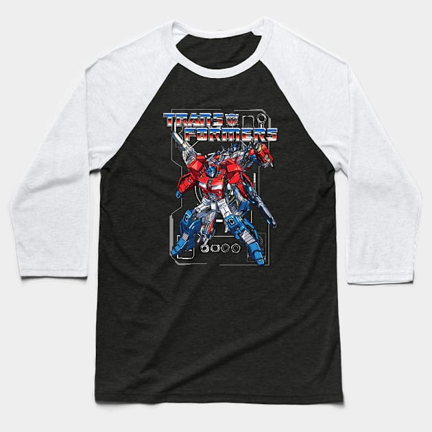 Neon Transformers Optimus Prime Baseball T-Shirt by Polos